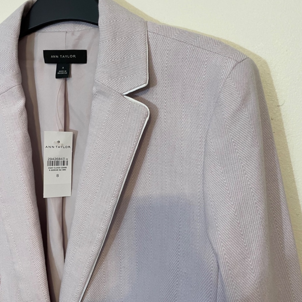 Linen Blend Lilac Herring Bone Jacket from Ann Taylor - Picture 9 of 14